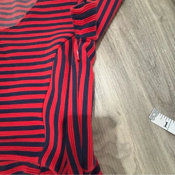 J.Crew Red & black Striped Fit and Flare Dress Size 12 | Short Sleeve Casual - Picture 7 of 7